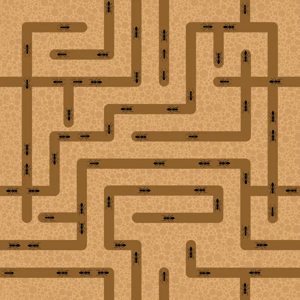 Bezešvé mravenec tunely — Stockový vektor