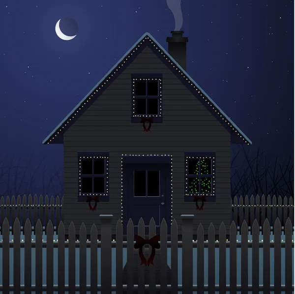 Kerst huis — Stockvector