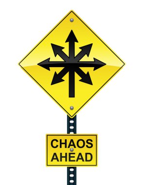 Chaos ahead sign clipart