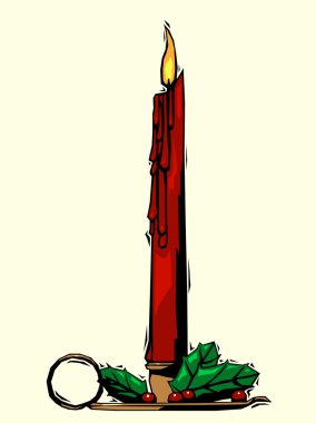 Christmas candle clipart