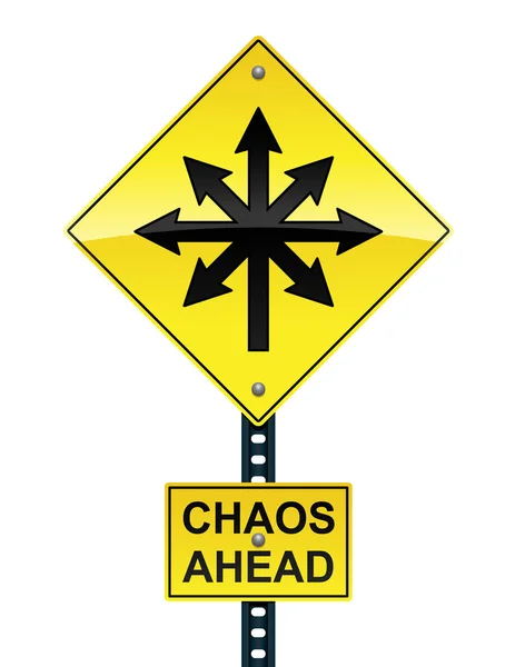 stock vector Chaos ahead sign