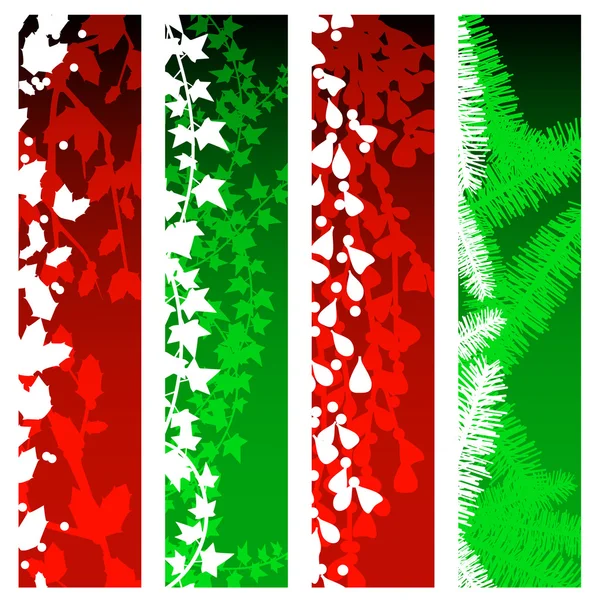 Bandeiras verdes de Natal —  Vetores de Stock