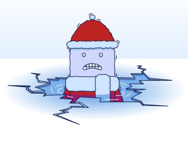 Freezing skater clipart