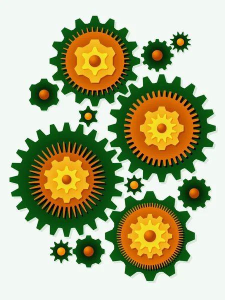 Engrenage fleurs — Image vectorielle