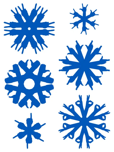 Flocons de neige à main — Image vectorielle