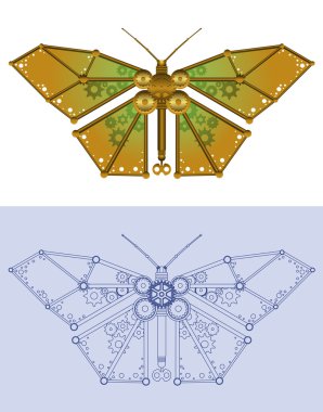 Mechanical butterfly clipart