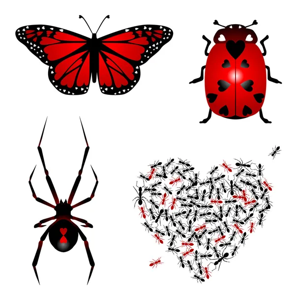 Набір lovebugs — стоковий вектор