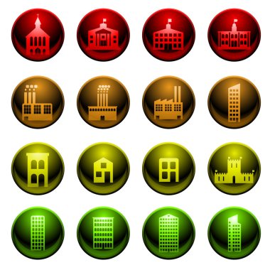 Building icons clipart