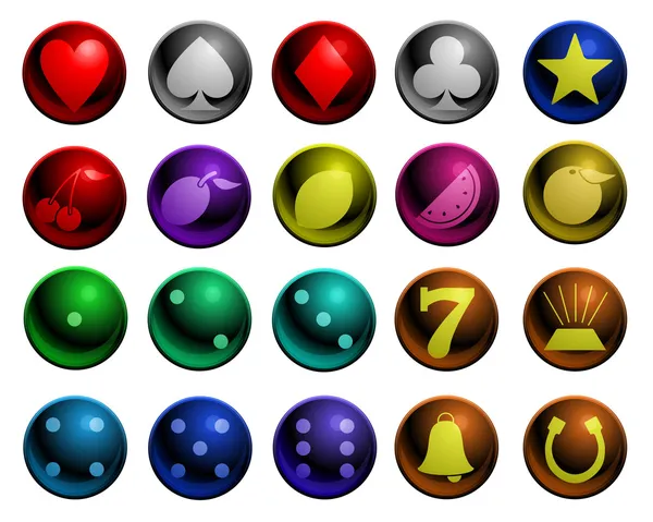 Shiny Gambling icons — Stock Vector