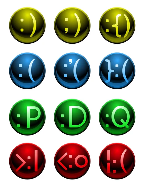 Emoticon buttons — Stock Vector