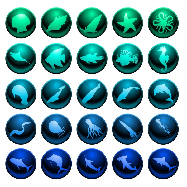 Sealife icons — Stock Vector