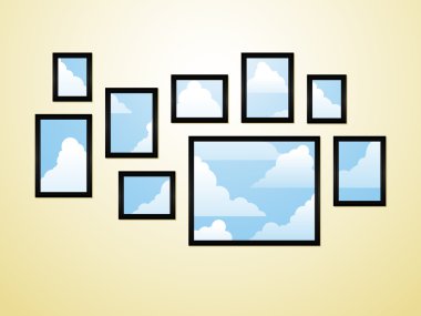 Framed clouds clipart