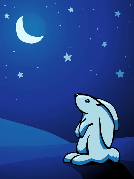 Lapin la nuit — Image vectorielle