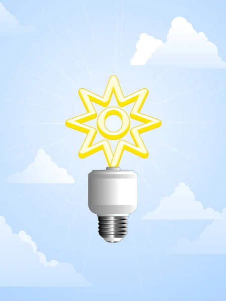 Solar lightbulb — Stock Vector