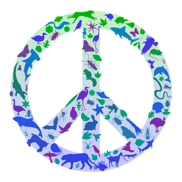 Animal peace sign — Stock Vector