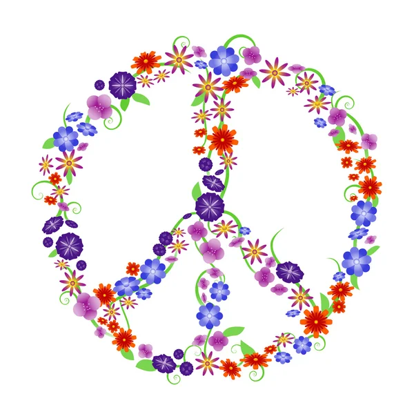 Flower peace sign — Stock Vector