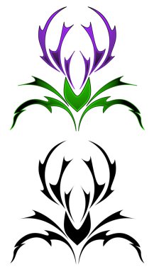 Thistle tattoo clipart