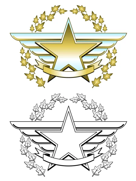 Medalla estrella cromo — Vector de stock