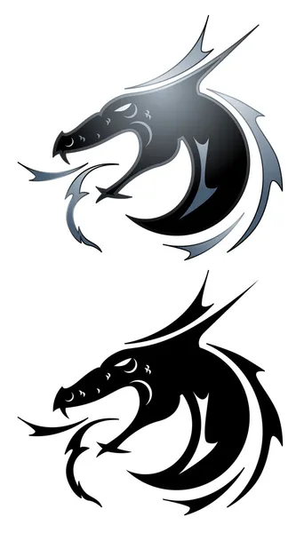 Tatoo Dragão Negro Ilustrações De Stock Royalty-Free