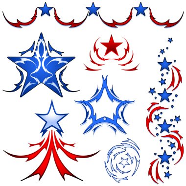 Star and stripe tattoos clipart