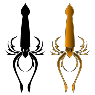 Squid tattoo clipart