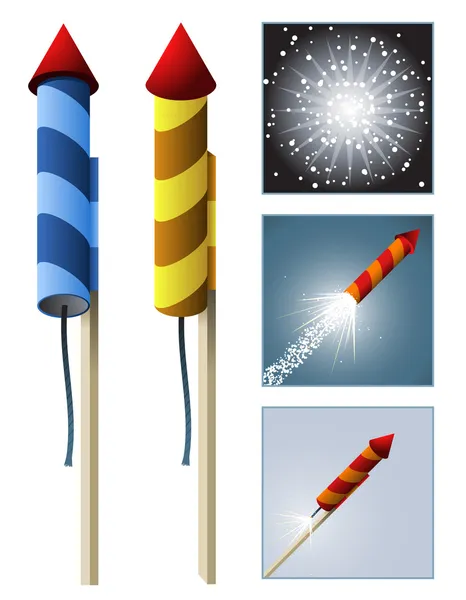 Cohete de fuegos artificiales Ilustraciones de stock libres de derechos
