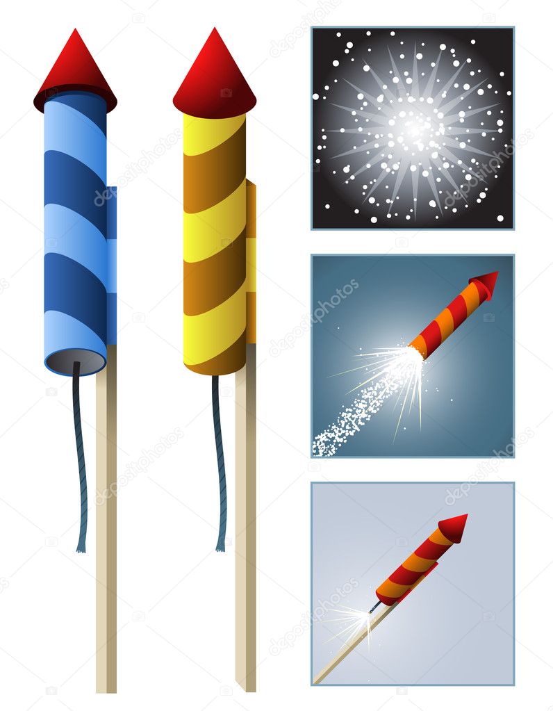 firework rocket vector