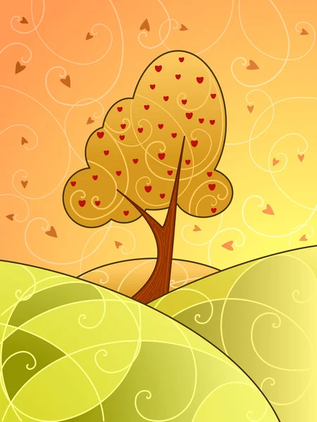 Paysage d'automne tourbillon — Image vectorielle
