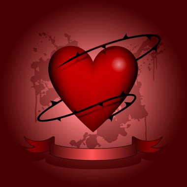 Heart in thorns clipart