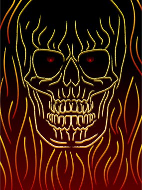 Flame skull clipart