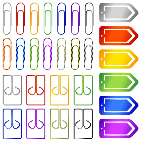 Isolated paper clips — Stock Vector