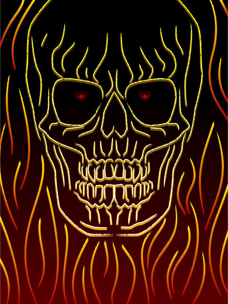 Flame skull