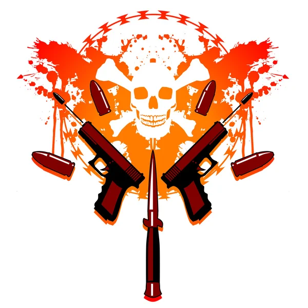 Armes à feu et mort — Image vectorielle