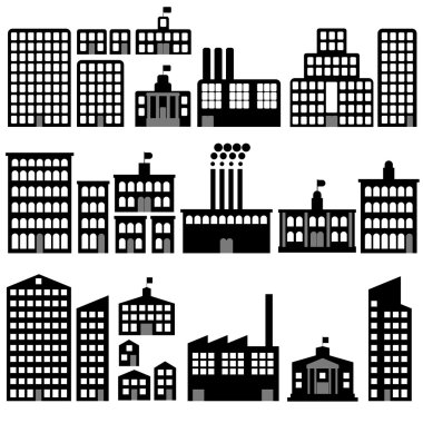 Building silhouettes clipart