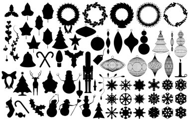 Xmas silhouettes clipart