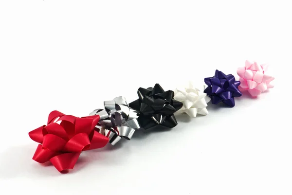 Six colored gift bows — Stock Photo, Image
