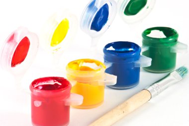 Watercolors and brush clipart