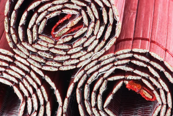 Tre ringlar bambu mattor — Stockfoto
