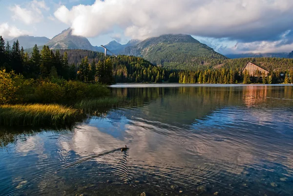 stock image Beautiful mountain lake with reflection