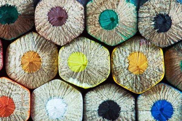 Colorful wooden crayons — Stock Photo, Image