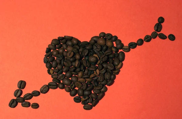 Corazón de café con flecha —  Fotos de Stock