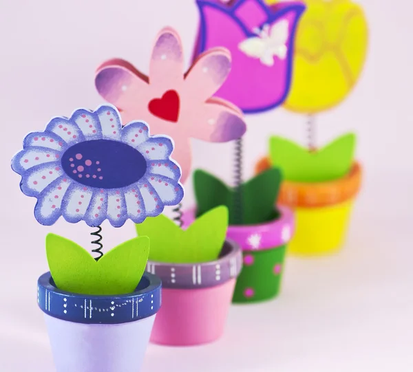 Quatro flores decorativas pintadas — Fotografia de Stock