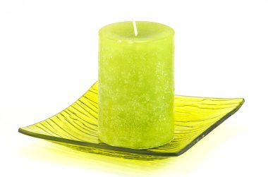 Image of green decorative candle clipart