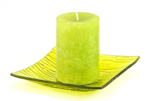 Imagen de vela decorativa verde — Foto de Stock