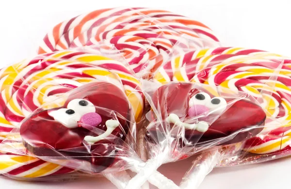 Spiral fruit lollipops — Stock Photo, Image