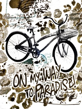 On my way to paradise by bicycle clipart