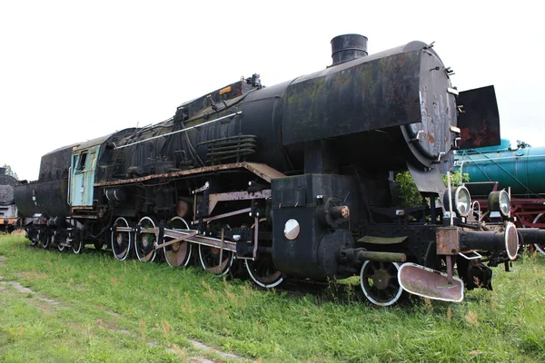 Pálya, vonat, mozdony — Stock Fotó