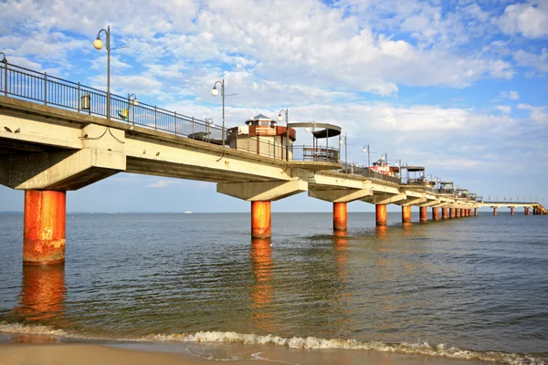 Sol, mar, praia, ponte , — Fotografia de Stock