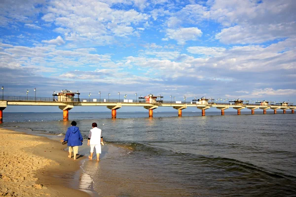Sol, mar, praia, ponte , — Fotografia de Stock