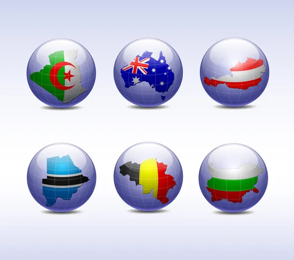 Glossy globes, vector illustration — Stock Vector